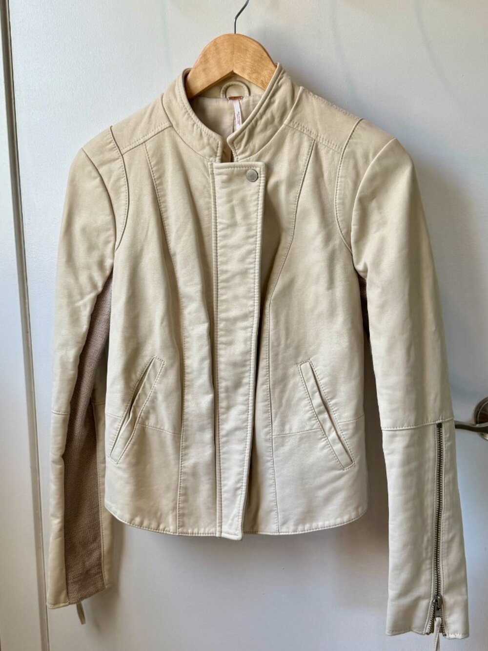 Free People - Faux Leather Moto Jacket- sz4 (EUC)